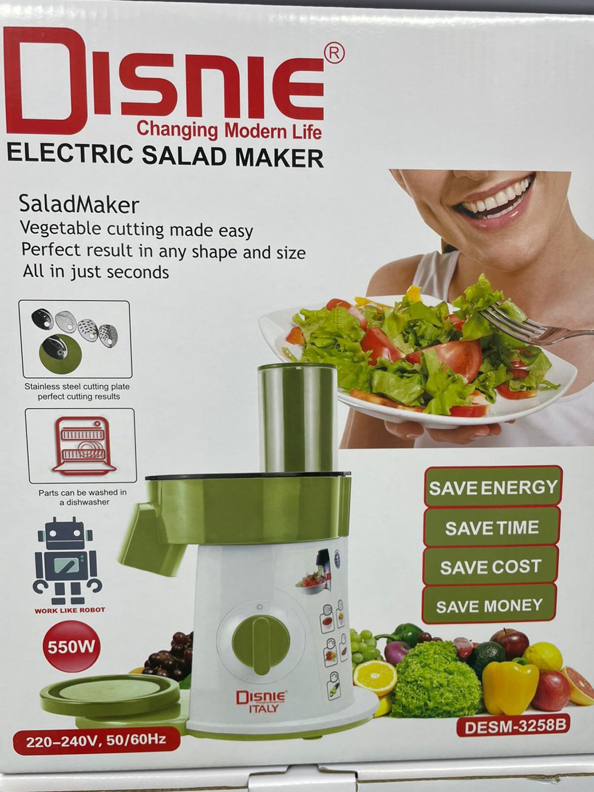Salad Maker – Model DESM-3258B // 550 watts / Disnie Italy / Offer for Romadan